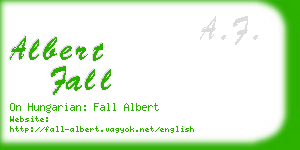 albert fall business card